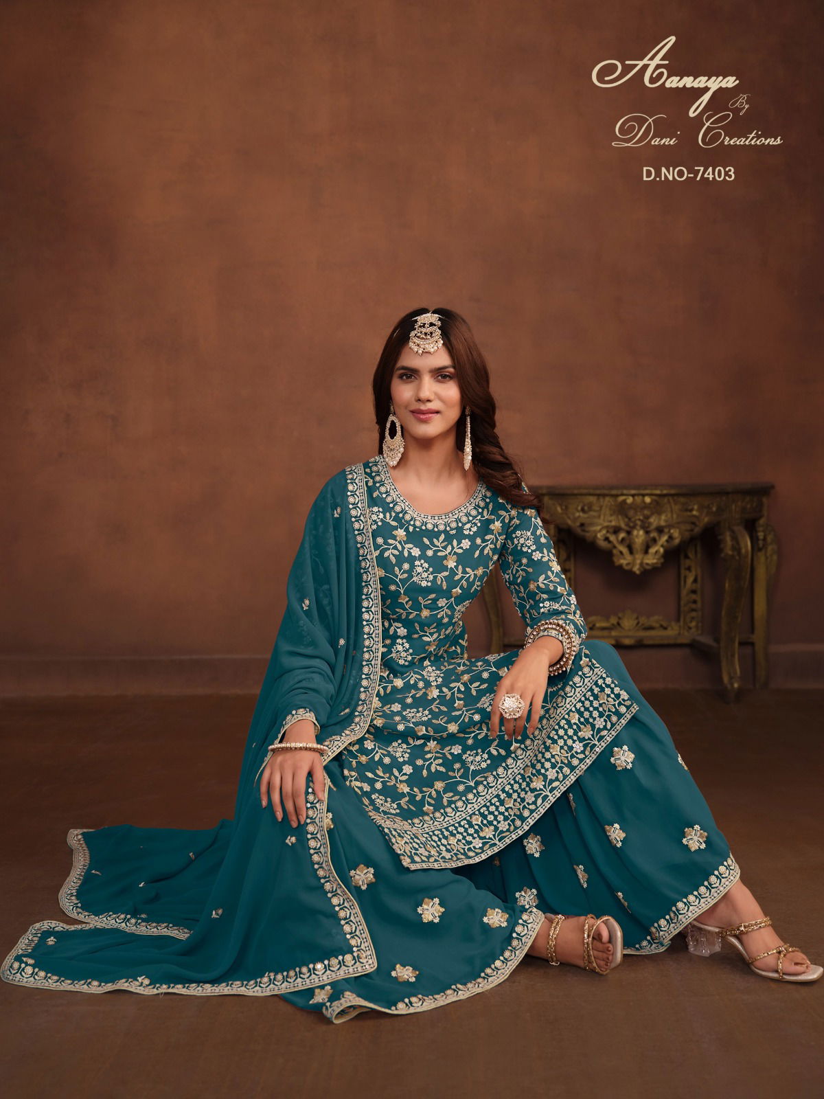 Aanaya Vol 174 By Dani Fashion 7401 To 7404 Series Designer Georgette Suits Wholesalers In Delhi